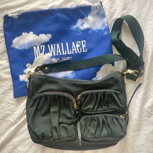 【MZ Wallace】Nylon and Leather trim Crossbody Shoulder bag